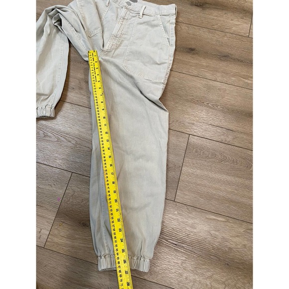 Mother The Wrapper Patch Springy Ankle Pant Cream Neutral High Rise Size 31 - Picture 11 of 11